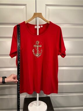 Red Anchor Accent Short-Sleeve Tee